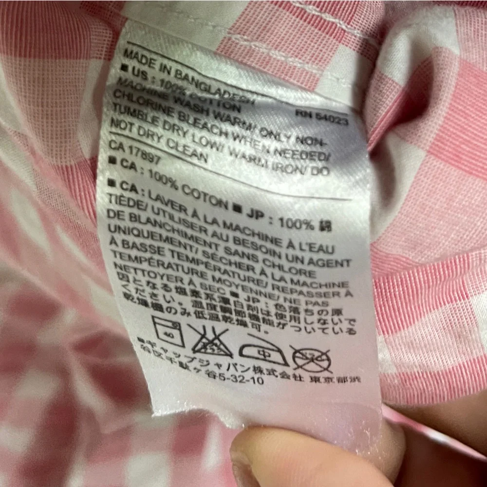 Banana Republic Pink‎ and White Gingham Soft Wash Tailored Slim Fit Shirt